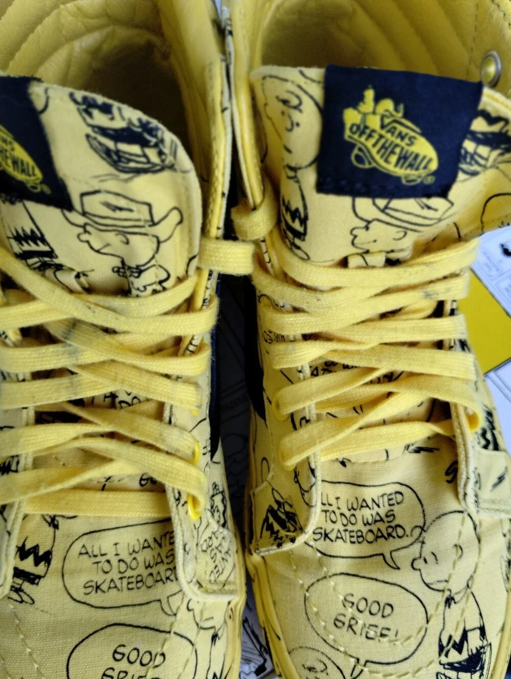 Vans x Peanuts Charlie Brown SK8-Hi Reissue Yellow Men's 8 Women's 9.5 w/ Box